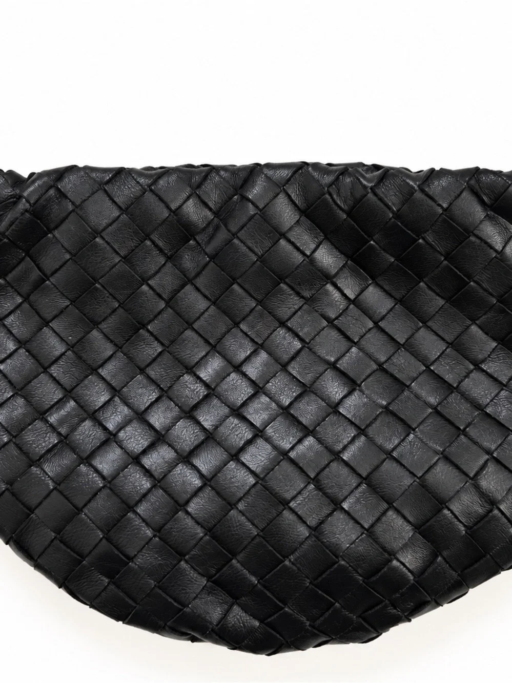 Bottega Veneta Black Intrecciato Woven Leather Crossbody Bag